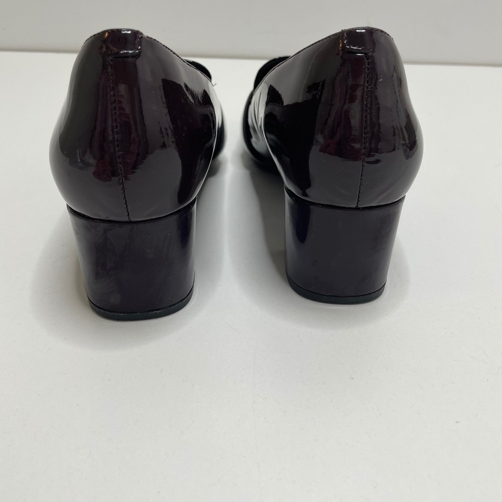 Clarks Colorblock Patent Leather Block Loafer Pump 9 Dark Academia Preppy Office - Picture 7 of 13